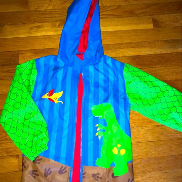 NEW! Boys Dinosaur Rain Jacket-Size 4/5 - Picture 1 of 6